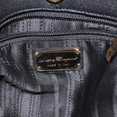 Salvatore Ferragamo Shoulder Bag Leather Black Gold Auth BA2245-17