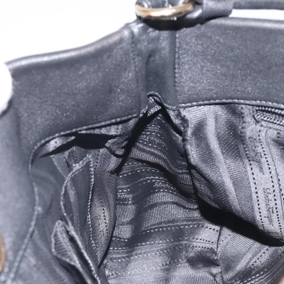 Salvatore Ferragamo Shoulder Bag Leather Black Gold Auth BA2245