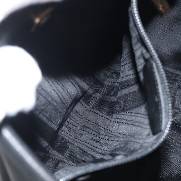 Salvatore Ferragamo Shoulder Bag Leather Black Gold Auth BA2245