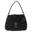 Salvatore Ferragamo Shoulder Bag Leather Black Gold Auth BA2245-13