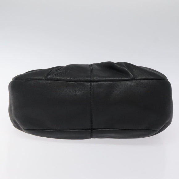 Salvatore Ferragamo Shoulder Bag Leather Black Gold Auth BA2245