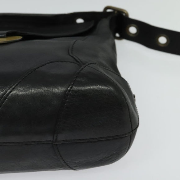 Chloe Shoulder Bag Leather Black Auth BA2248