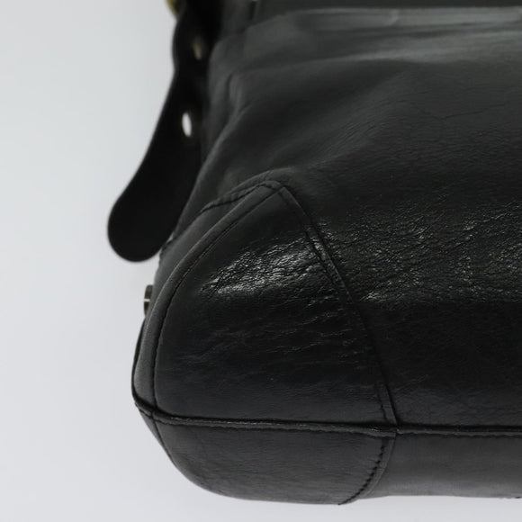 Chloe Shoulder Bag Leather Black Auth BA2248