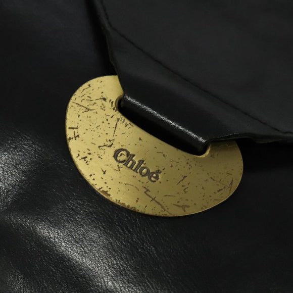 Chloe Shoulder Bag Leather Black Auth BA2248
