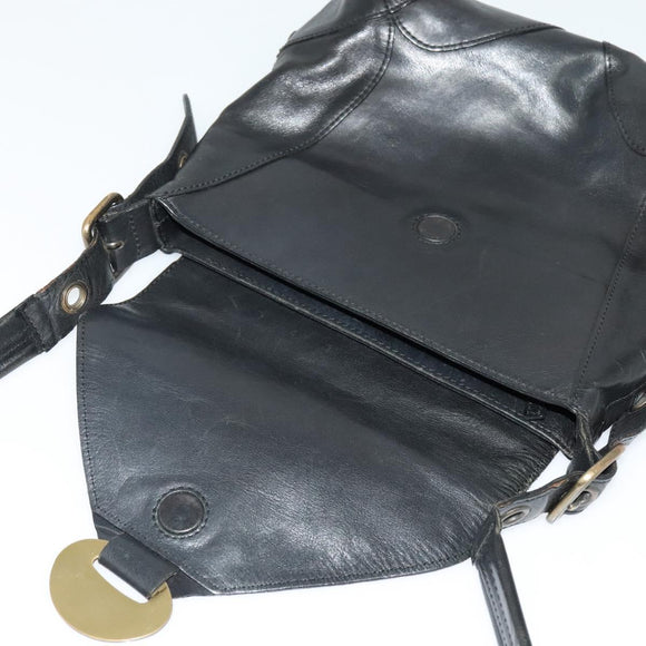 Chloe Shoulder Bag Leather Black Auth BA2248