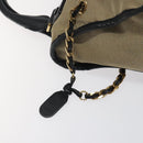 Chloe Harley Hand Bag Canvas Leather Beige Black gold Auth BA2249-17