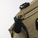 Chloe Harley Hand Bag Canvas Leather Beige Black gold Auth BA2249-10