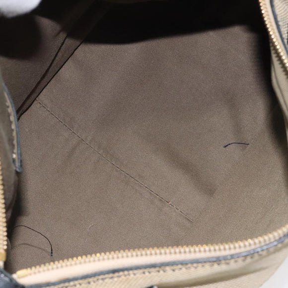 Chloe Harley Hand Bag Canvas Leather Beige Black gold Auth BA2249