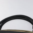 Chloe Harley Hand Bag Canvas Leather Beige Black gold Auth BA2249-8