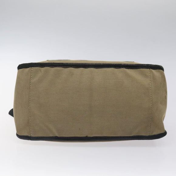 Chloe Harley Hand Bag Canvas Leather Beige Black gold Auth BA2249