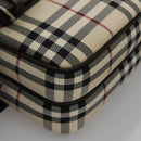 BURBERRY Nova Check Clutch Bag Nylon Beige Auth BA224AV-9