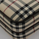 BURBERRY Nova Check Clutch Bag Nylon Beige Auth BA224AV-14