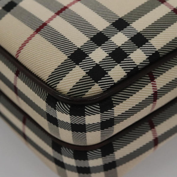 BURBERRY Nova Check Clutch Bag Nylon Beige Auth BA224AV