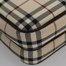 BURBERRY Nova Check Clutch Bag Nylon Beige Auth BA224AV-15