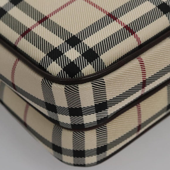 BURBERRY Nova Check Clutch Bag Nylon Beige Auth BA224AV