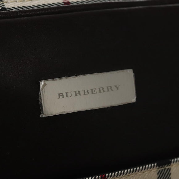 BURBERRY Nova Check Clutch Bag Nylon Beige Auth BA224AV