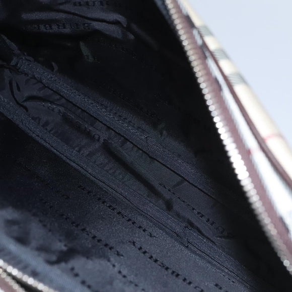 BURBERRY Nova Check Clutch Bag Nylon Beige Auth BA224AV