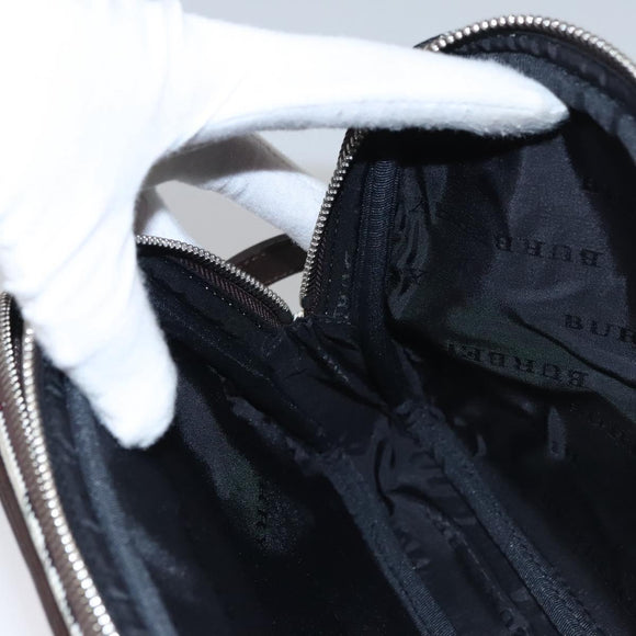 BURBERRY Nova Check Clutch Bag Nylon Beige Auth BA224AV