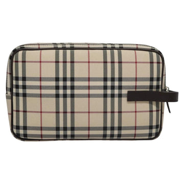 BURBERRY Nova Check Clutch Bag Nylon Beige Auth BA224AV - 0