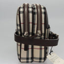 BURBERRY Nova Check Clutch Bag Nylon Beige Auth BA224AV-4