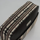 BURBERRY Nova Check Clutch Bag Nylon Beige Auth BA224AV-6