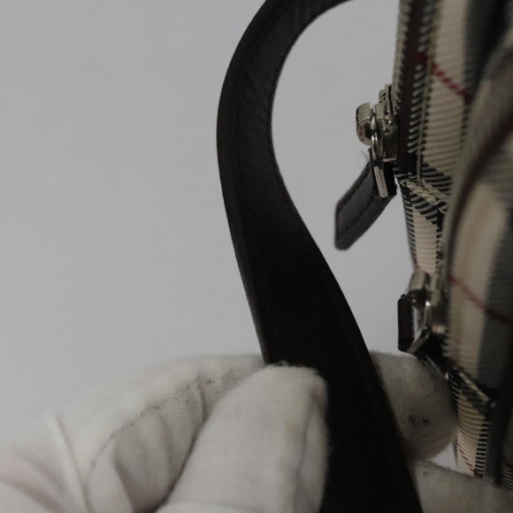 BURBERRY Nova Check Clutch Bag Nylon Beige Auth BA224AV