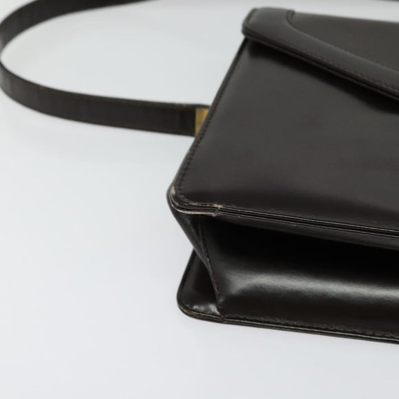 Christian Dior Shoulder Bag Leather Brown Gold Auth BA2252