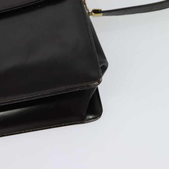 Christian Dior Shoulder Bag Leather Brown Gold Auth BA2252