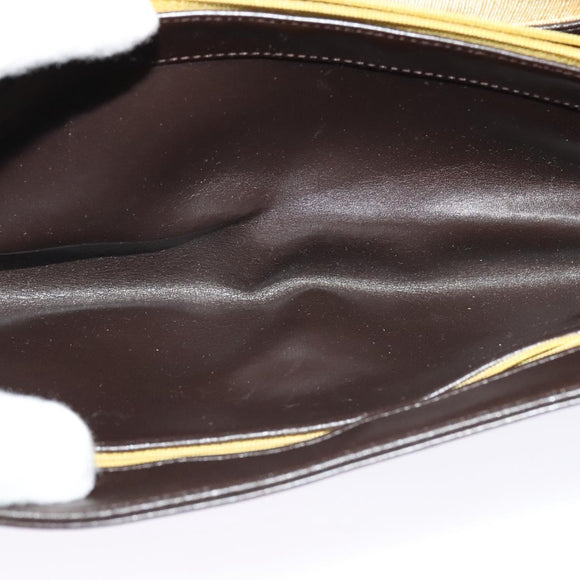 Christian Dior Shoulder Bag Leather Brown Gold Auth BA2252