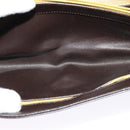 Christian Dior Shoulder Bag Leather Brown Gold Auth BA2252-11