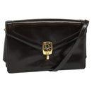Christian Dior Shoulder Bag Leather Brown Gold Auth BA2252-1