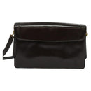 Christian Dior Shoulder Bag Leather Brown Gold Auth BA2252-3