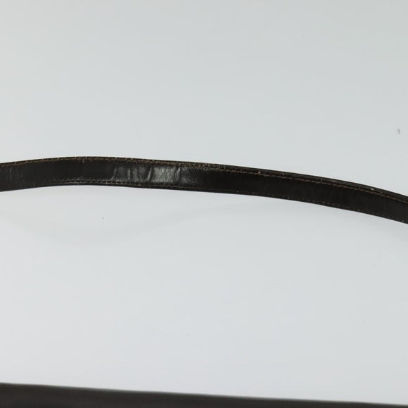 Christian Dior Shoulder Bag Leather Brown Gold Auth BA2252