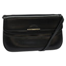 BALLY Shoulder Bag Leather Black Gold Auth BA2261-1
