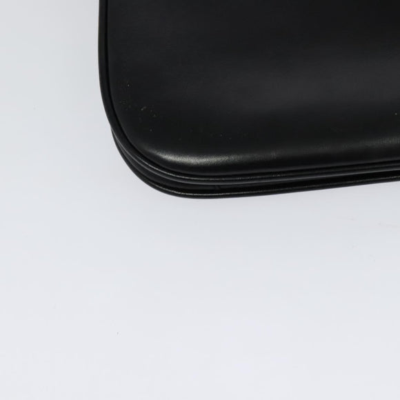 BALLY Shoulder Bag Leather Black Gold Auth BA2261