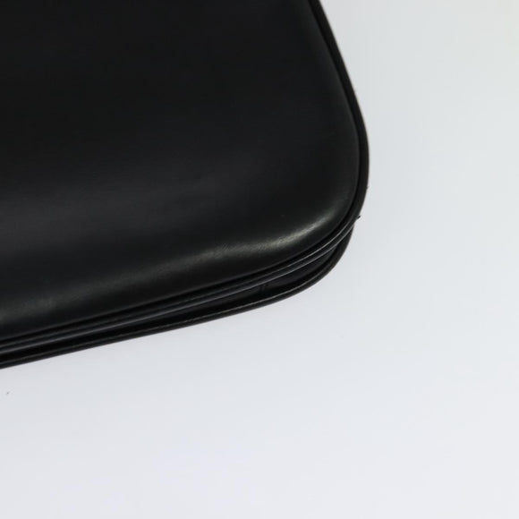 BALLY Shoulder Bag Leather Black Gold Auth BA2261