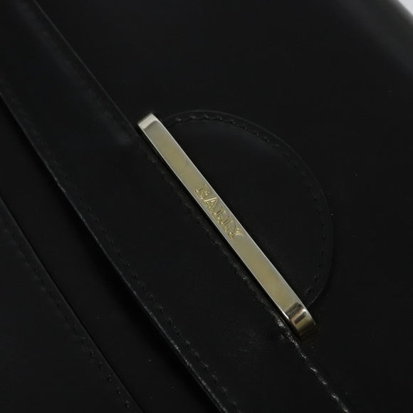 BALLY Shoulder Bag Leather Black Gold Auth BA2261