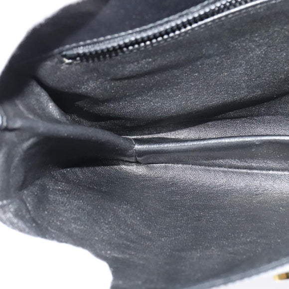 BALLY Shoulder Bag Leather Black Gold Auth BA2261