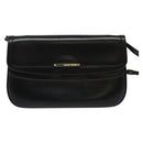 BALLY Shoulder Bag Leather Black Gold Auth BA2261-13