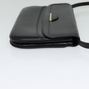 BALLY Shoulder Bag Leather Black Gold Auth BA2261-4