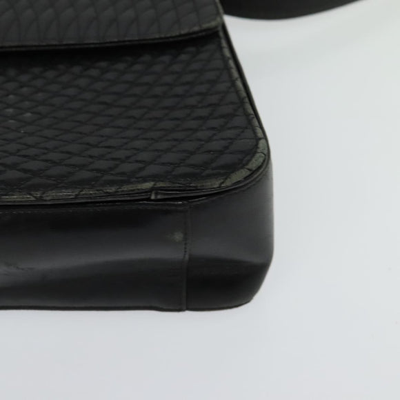 BALLY Hand Bag Leather 2way Black Gold Auth BA2262