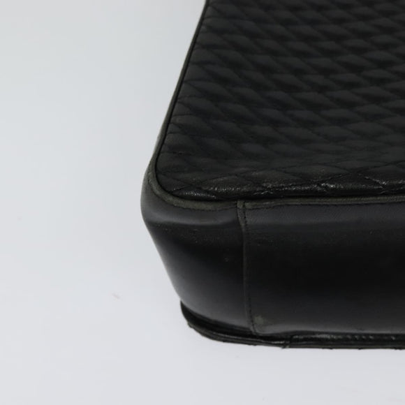 BALLY Hand Bag Leather 2way Black Gold Auth BA2262