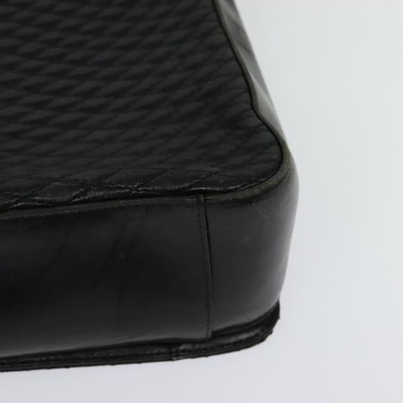 BALLY Hand Bag Leather 2way Black Gold Auth BA2262