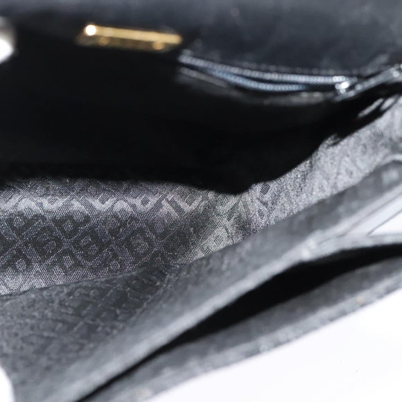 BALLY Hand Bag Leather 2way Black Gold Auth BA2262