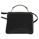 BALLY Hand Bag Leather 2way Black Gold Auth BA2262-2
