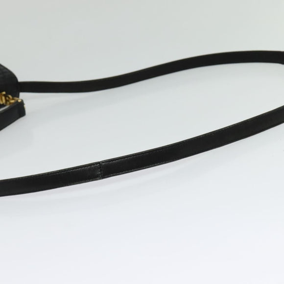 BALLY Hand Bag Leather 2way Black Gold Auth BA2262