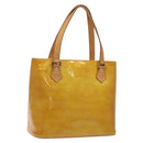 LOUIS VUITTON Monogram Vernis Houston Hand Bag Beige M91004 LV Auth BA2272-1