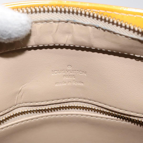 LOUIS VUITTON Monogram Vernis Houston Hand Bag Beige M91004 LV Auth BA2272