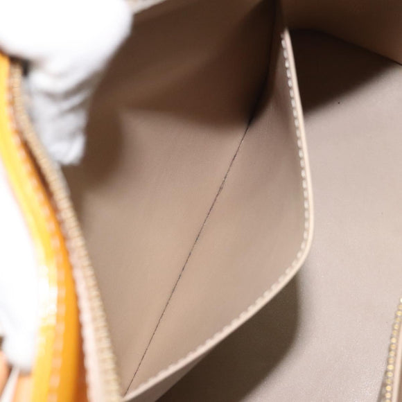 LOUIS VUITTON Monogram Vernis Houston Hand Bag Beige M91004 LV Auth BA2272