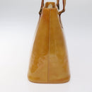 LOUIS VUITTON Monogram Vernis Houston Hand Bag Beige M91004 LV Auth BA2272-3